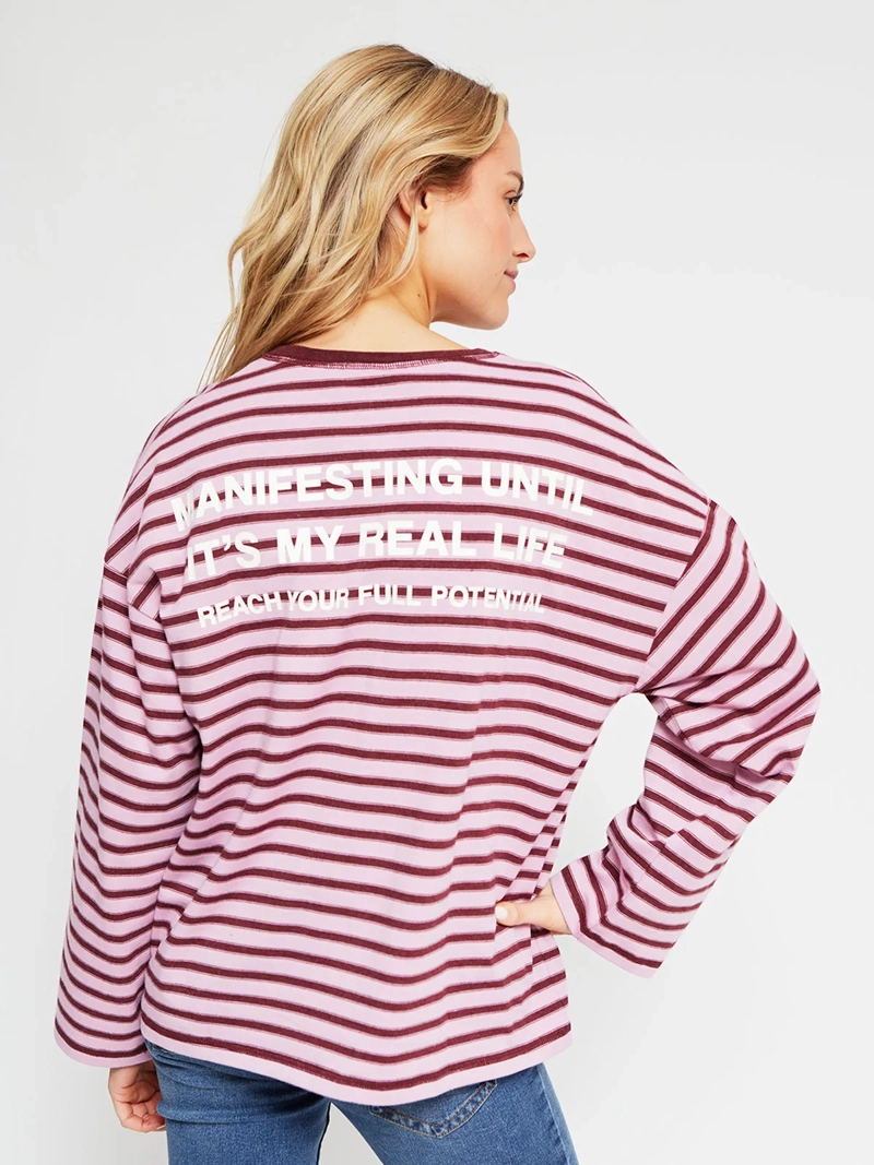 POLERA MUJER INDEX ALGODÓN MANGA LARGA RAYAS - 3