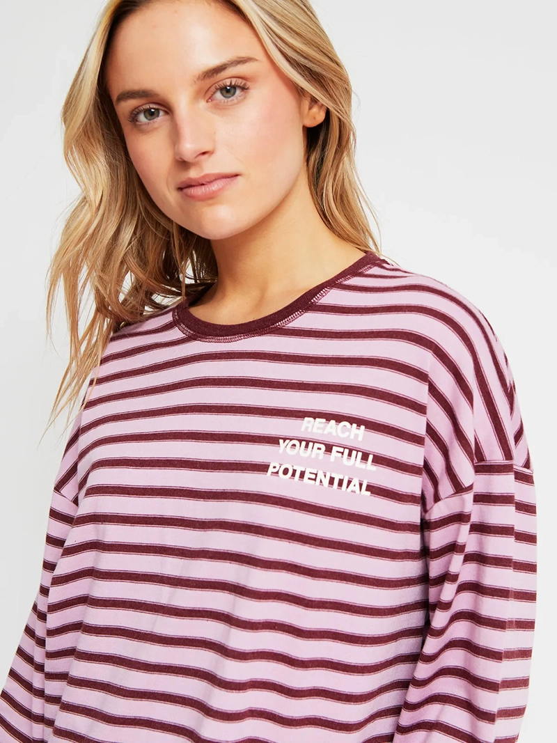 POLERA MUJER INDEX ALGODÓN MANGA LARGA RAYAS - 4