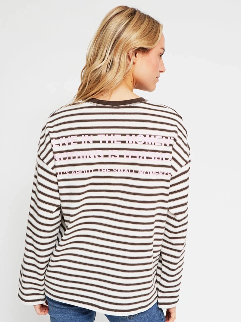 POLERA MUJER INDEX ALGODÓN MANGA LARGA RAYAS - 3