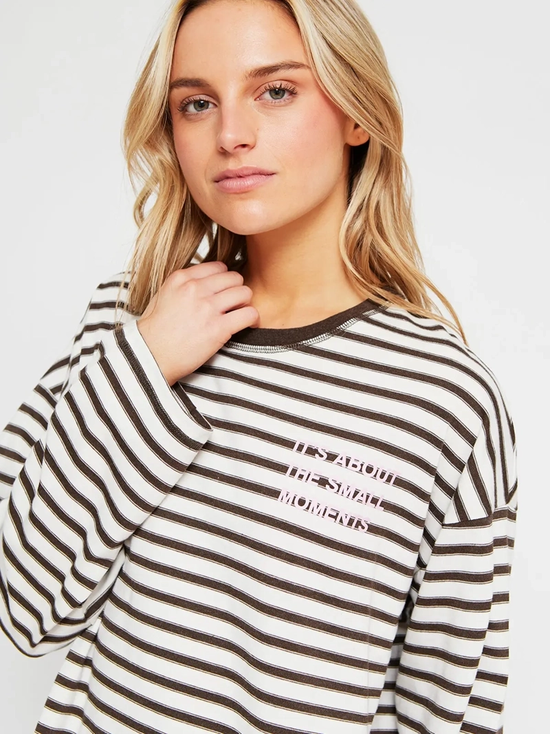 POLERA MUJER INDEX ALGODÓN MANGA LARGA RAYAS - 4