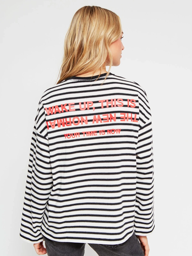 POLERA MUJER INDEX ALGODÓN MANGA LARGA RAYAS - 3