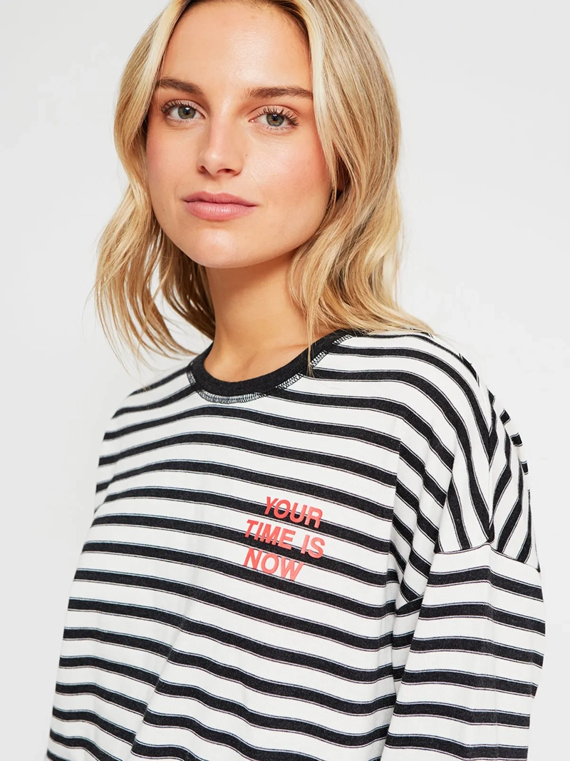 POLERA MUJER INDEX ALGODÓN MANGA LARGA RAYAS - 4