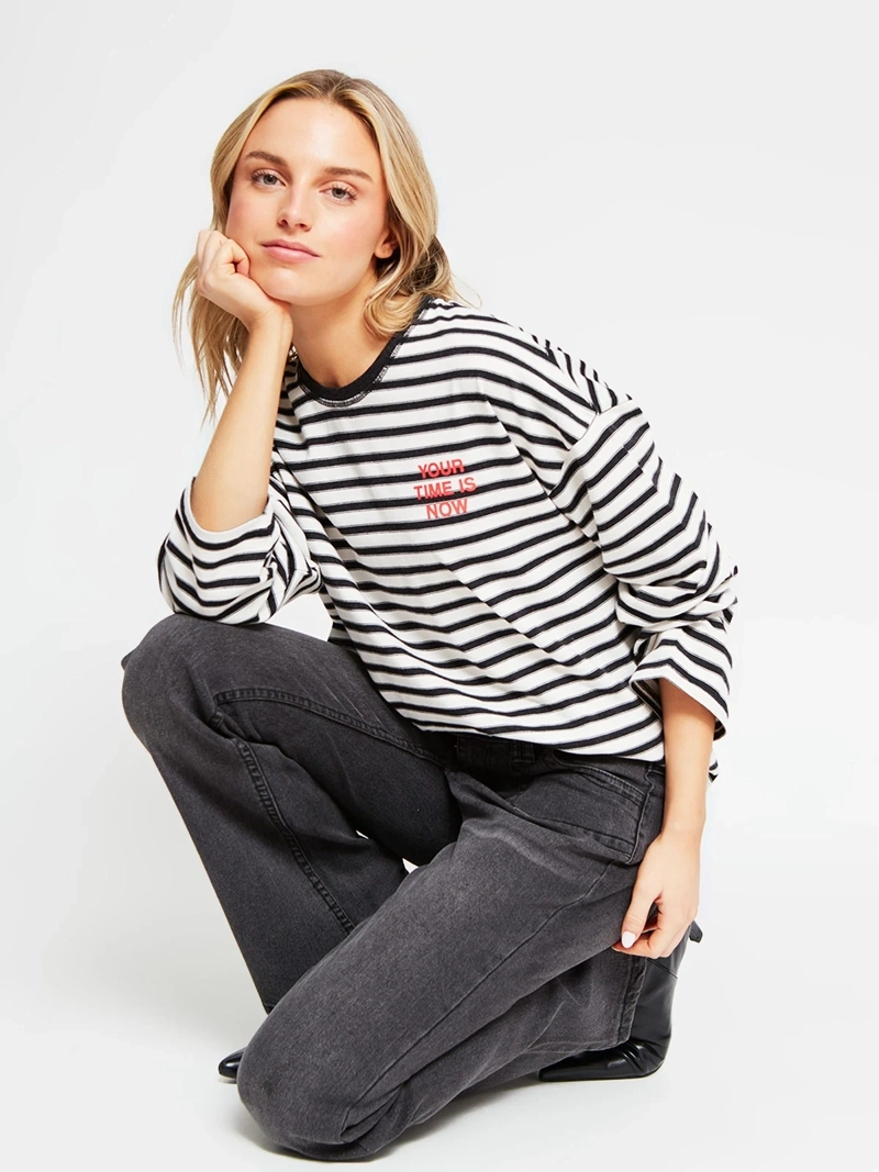 POLERA MUJER INDEX ALGODÓN MANGA LARGA RAYAS - 5