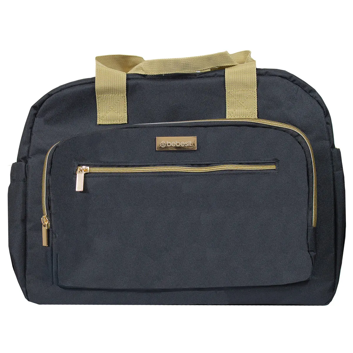 BOLSO MATERNAL BEBESIT PAÑA PREMIUM NEGRO/DORADO - 2