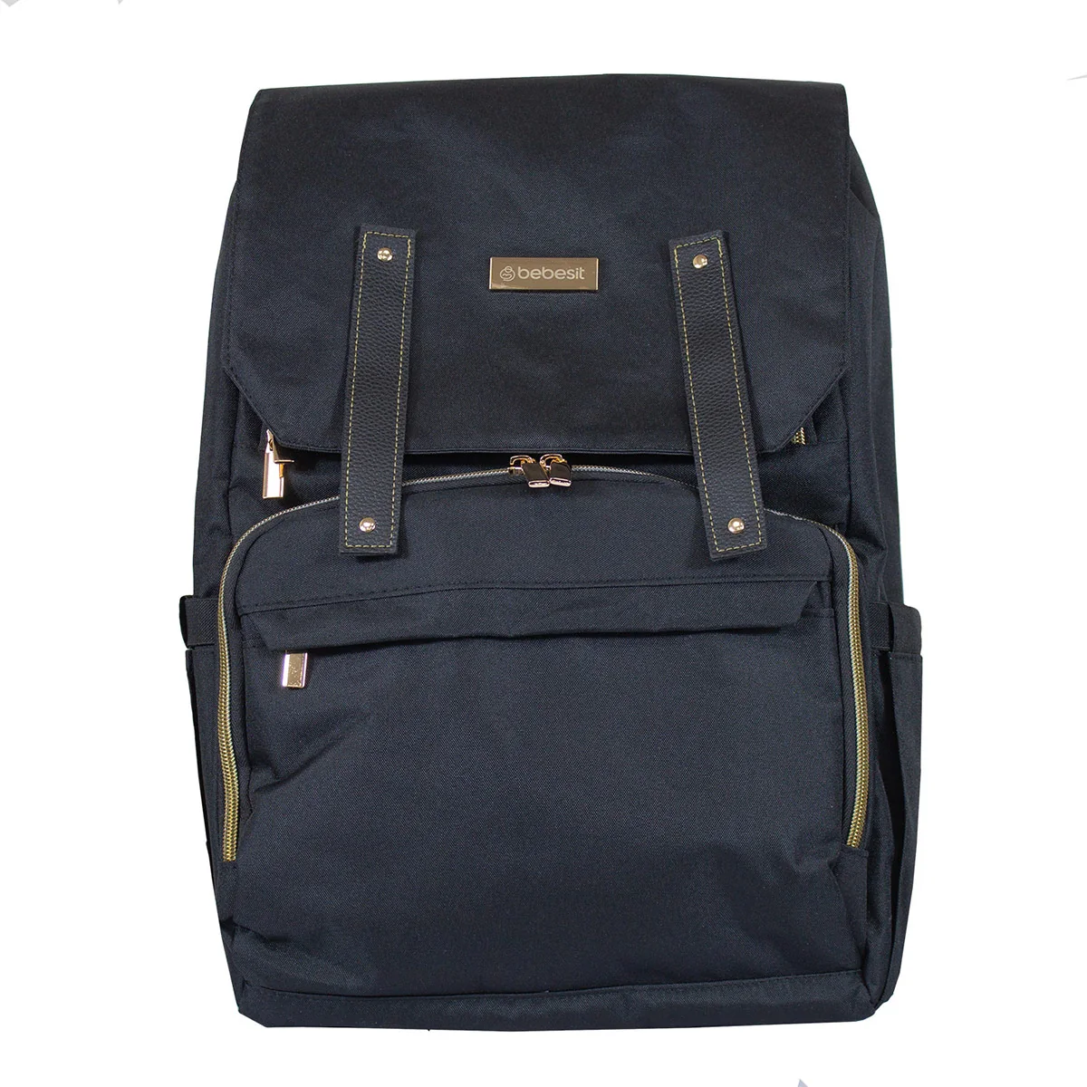 MOCHILA MATERNAL BEBESIT PAÑA PREMIUM NEGRO/DORADO - 2