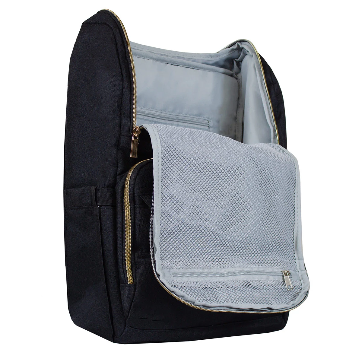 MOCHILA MATERNAL BEBESIT PAÑA PREMIUM NEGRO/DORADO - 4
