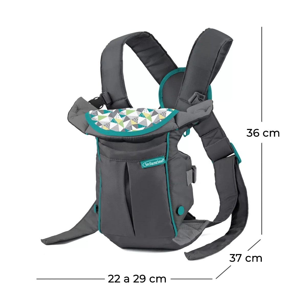 PORTA BEBÉ INFANTINO CARRIER GRIS - 7