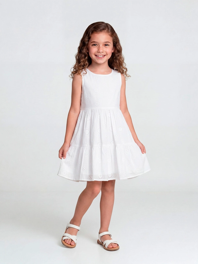 VESTIDO NIÑA HARVEST ALGODÓN BRODERIE - 1