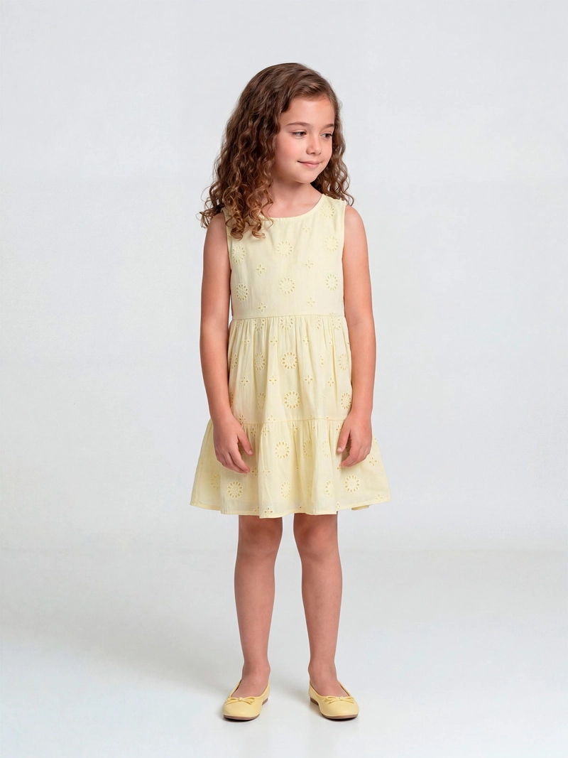 VESTIDO NIÑA HARVEST ALGODÓN BRODERIE - 1