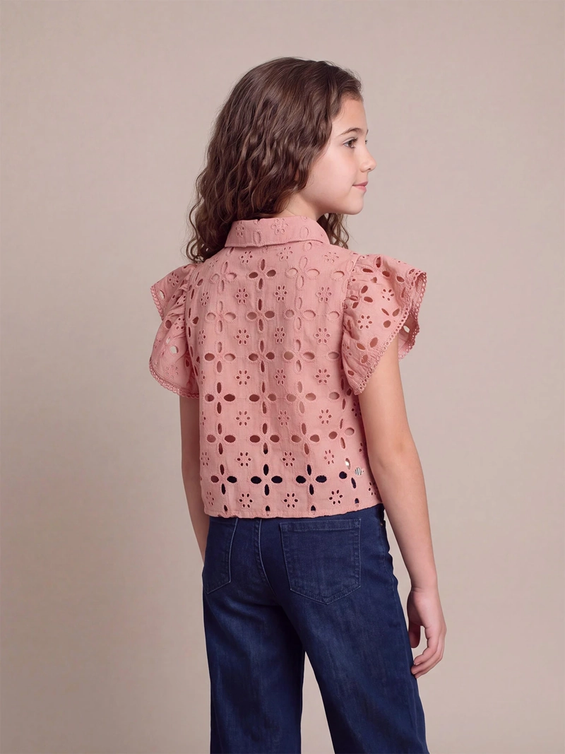 BLUSA NIÑA HARVEST ALGODÓN MANGA CORTA BRODERIE - 2