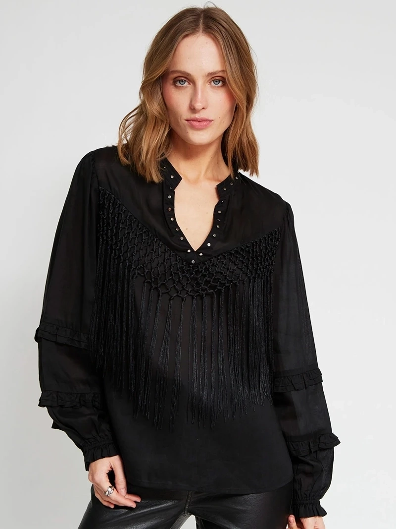BLUSA MUJER MARIA CHER X MARQUIS ESCOTE EN V ROMÁNTICA - 3