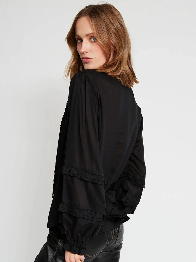 BLUSA MUJER MARIA CHER X MARQUIS ESCOTE EN V ROMÁNTICA - 4