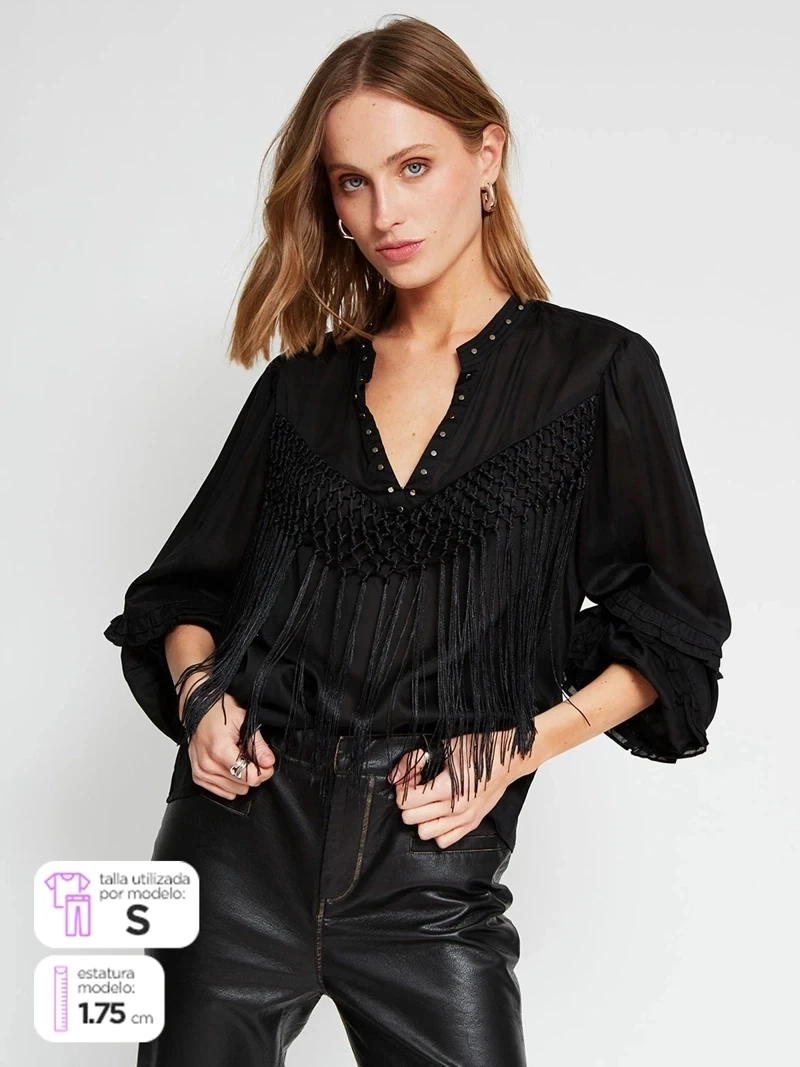 BLUSA MUJER MARIA CHER X MARQUIS ESCOTE EN V ROMÁNTICA - 2