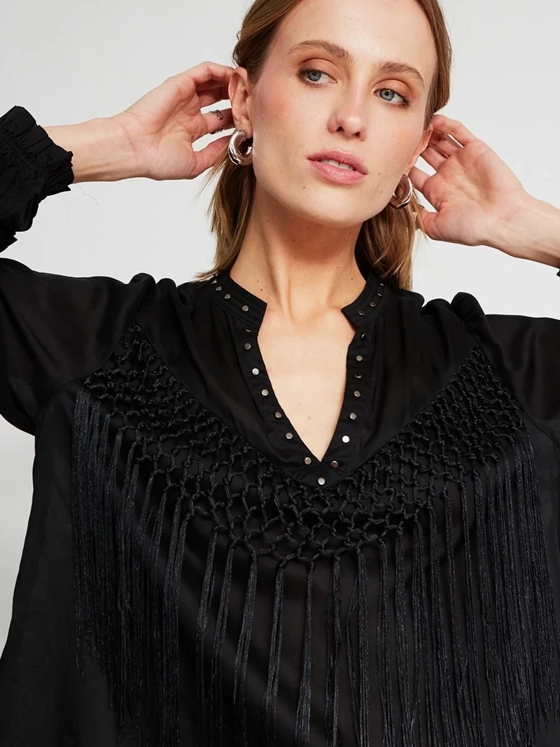 BLUSA MUJER MARIA CHER X MARQUIS ESCOTE EN V ROMÁNTICA - 5