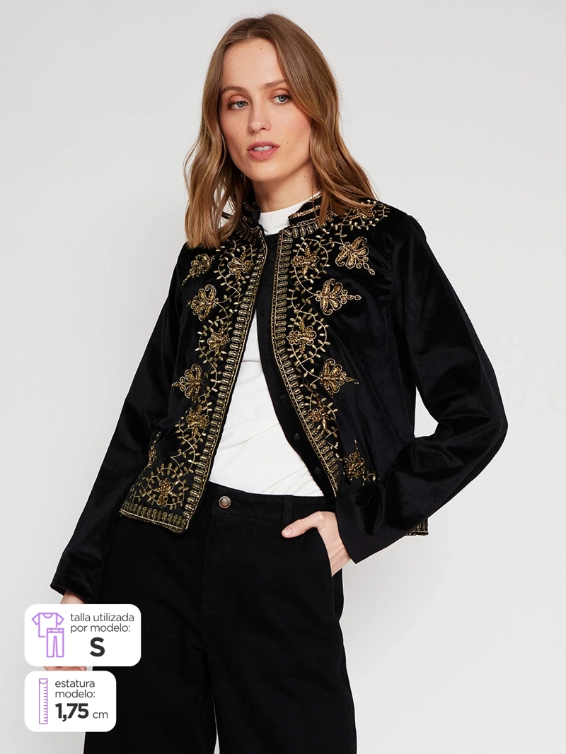 CHAQUETA MUJER MARQUIS ALGODÓN VELVET TEJIDA - 1