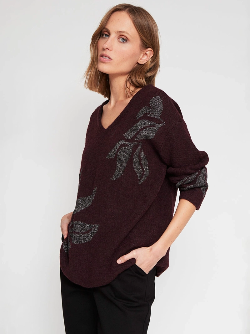 SWEATER MUJER CACHAREL CUELLO EN V MANGA LARGA - 2