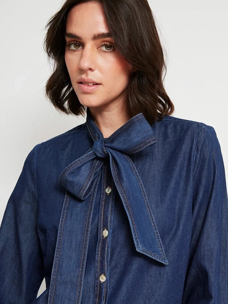 BLUSA MUJER CACHAREL ALGODÓN MANGA LARGA - 4