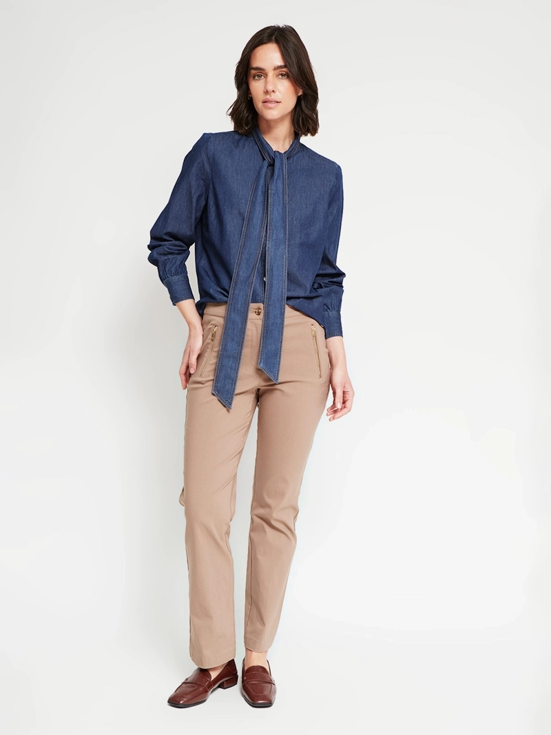 BLUSA MUJER CACHAREL ALGODÓN MANGA LARGA - 5