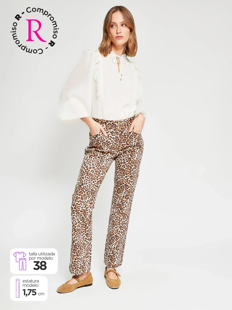JEANS MUJER CACHAREL ALGODÓN RECTO PUSH UP