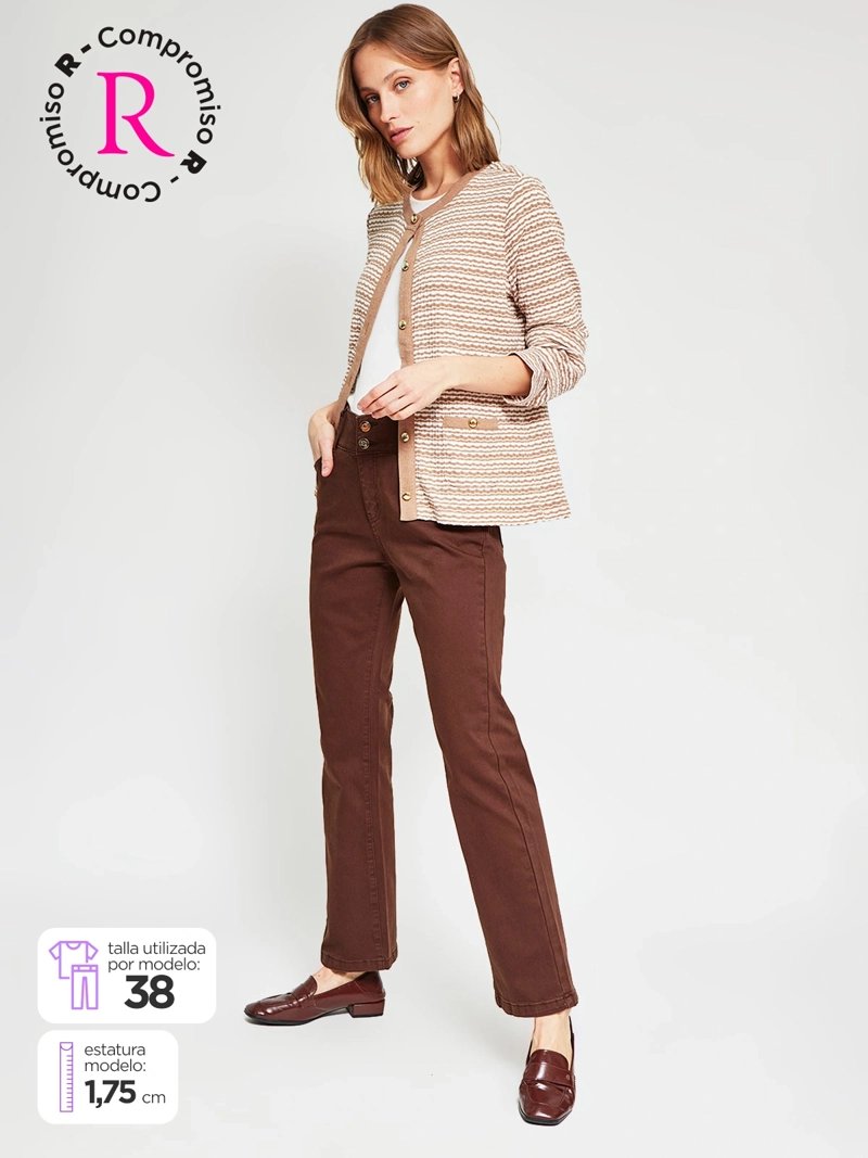 JEANS MUJER CACHAREL ALGODÓN RECTO PUSH UP - 1