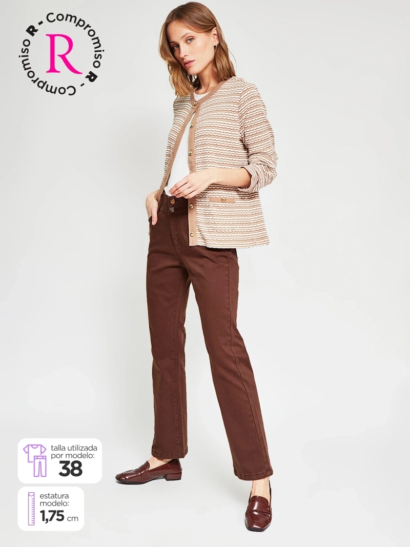 JEANS MUJER CACHAREL ALGODÓN RECTO PUSH UP