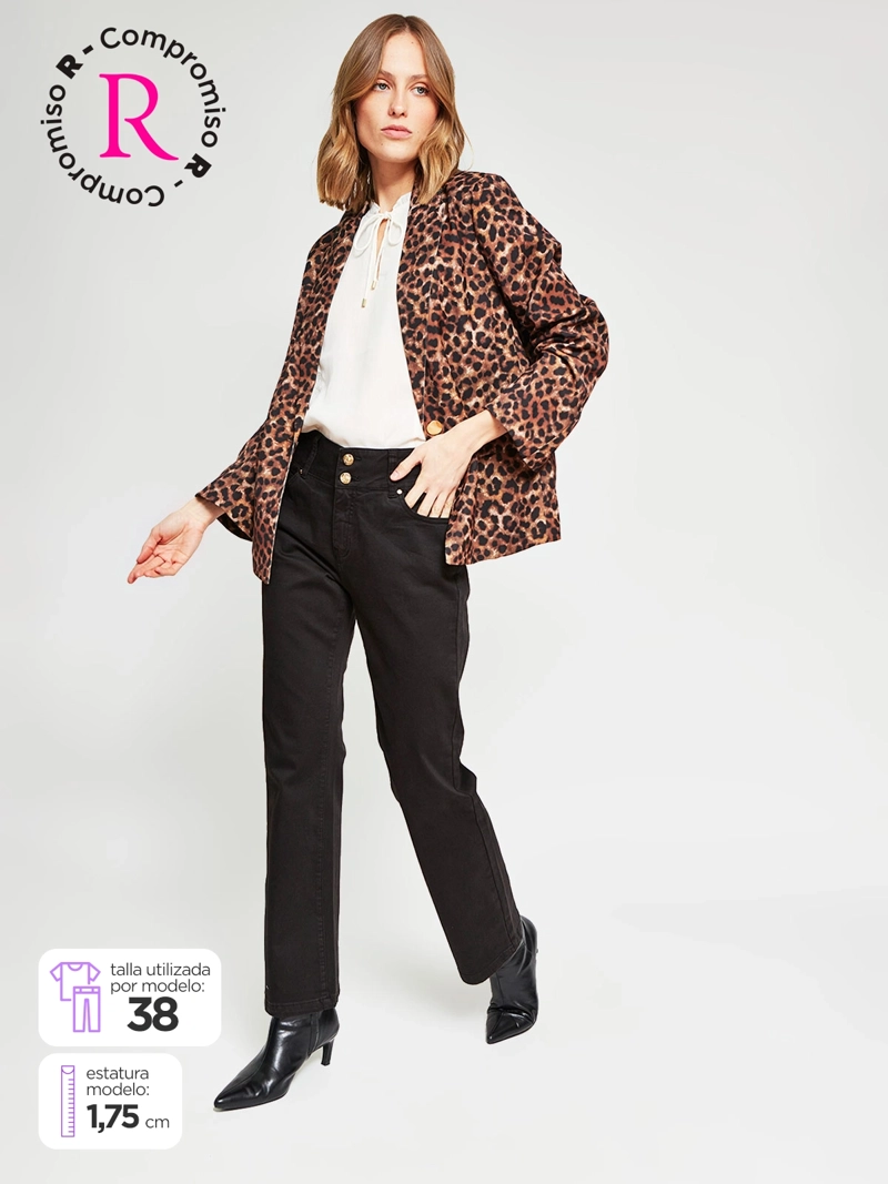 JEANS MUJER CACHAREL ALGODÓN RECTO PUSH UP