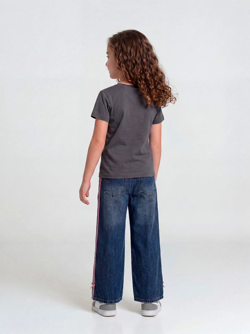 JEANS NIÑA HARVEST ALGODÓN WIDE RECTO CINTA - 2