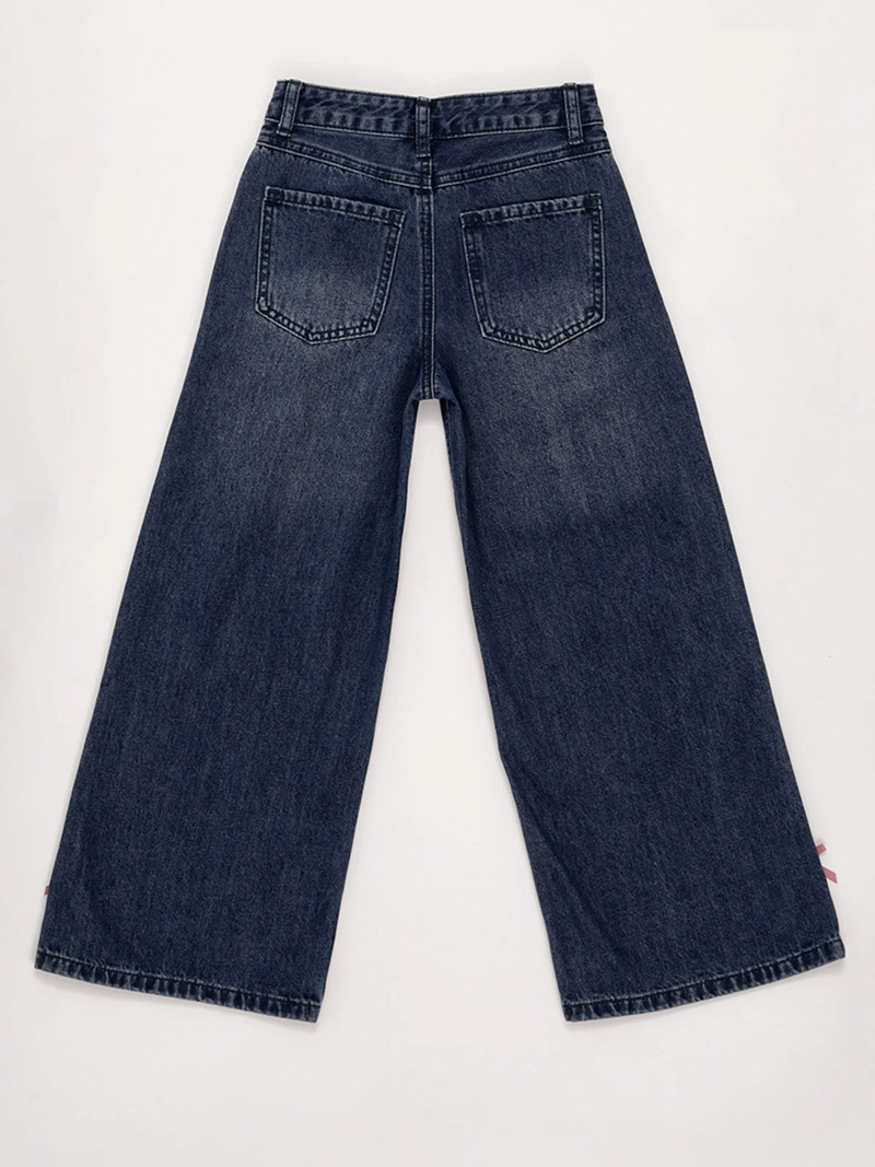JEANS NIÑA HARVEST ALGODÓN WIDE RECTO CINTA - 4