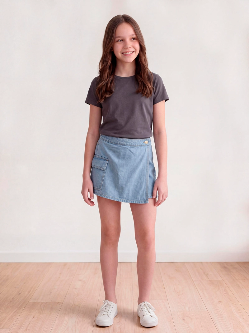 FALDA SHORT NIÑA INDEX TEEN ALGODÓN CARGO - 1
