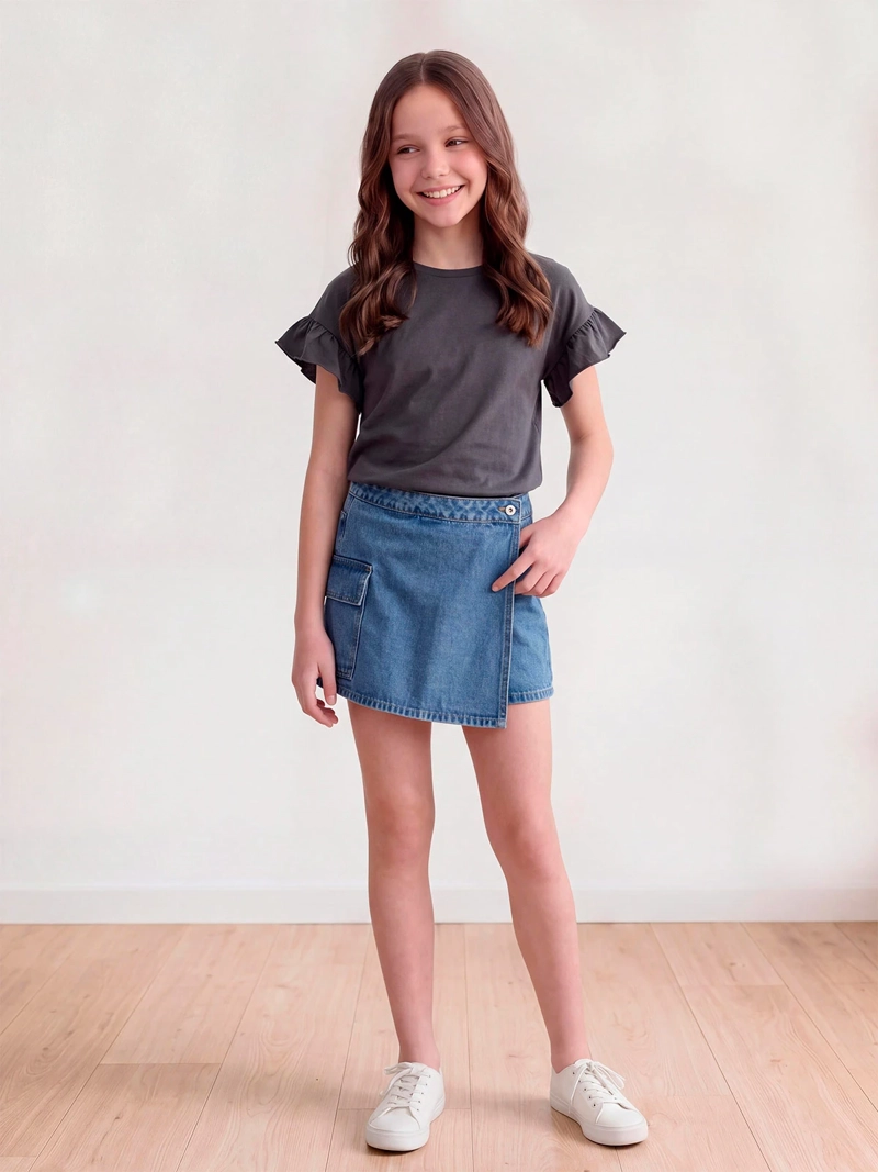 FALDA SHORT NIÑA INDEX TEEN ALGODÓN CARGO
