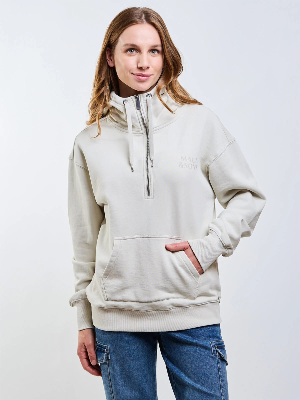 MAUI & SONS POLERÓN MUJER MAUI AND SONS ALGODÓN FULL ZIPPER