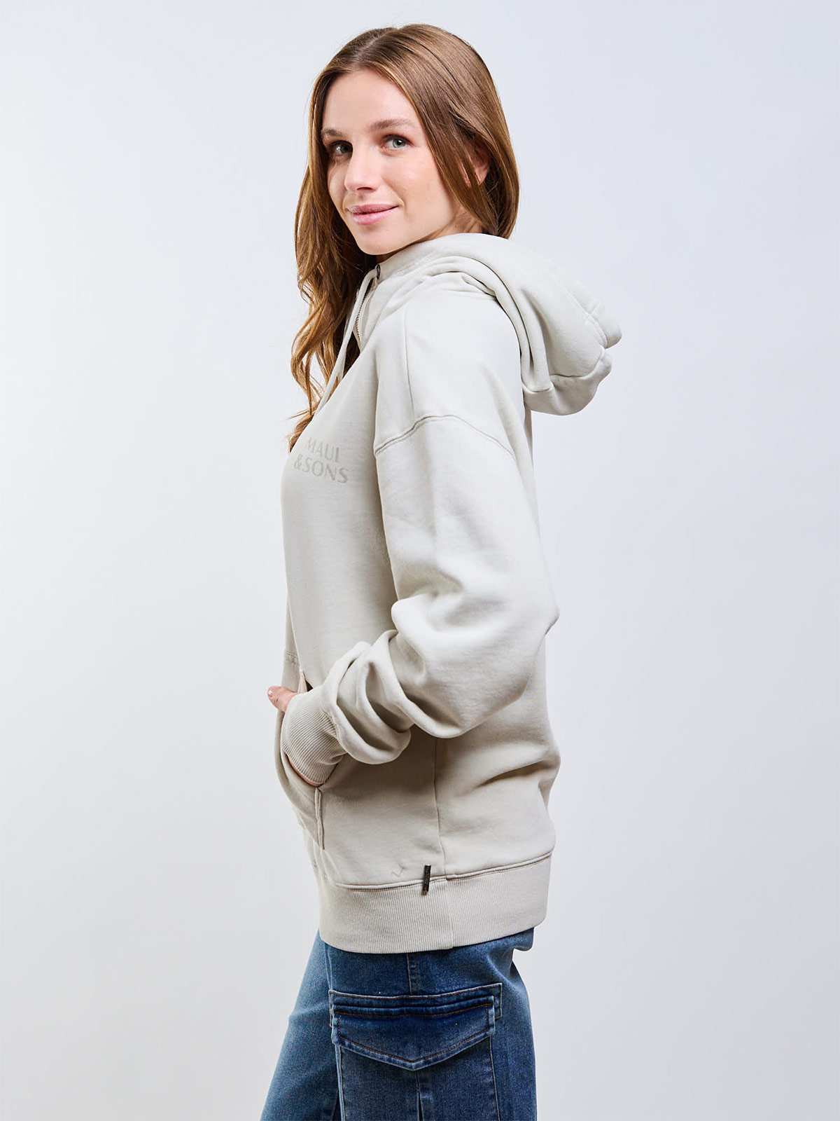 POLERÓN MUJER MAUI AND SONS ALGODÓN FULL ZIPPER - 3