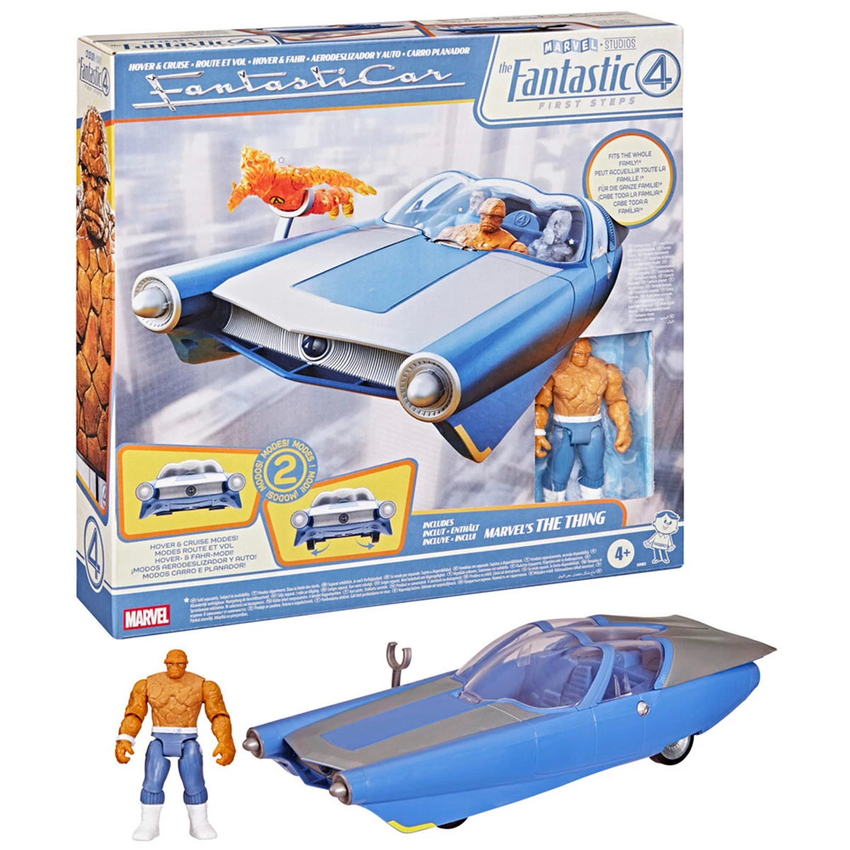 SET DE VEHÍCULO MARVEL STUDIOS LOS CUATRO FANTÁSTICOS MUNDO ÉPICO DE ACCIÓN AERODESLIZADOR Y AUTO - 1