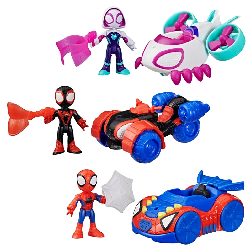 FIGURA DE ACCIÓN SPIDEY & HIS AMAZING FRIENDS 7.6 CM CON VEHÍCULO - 1