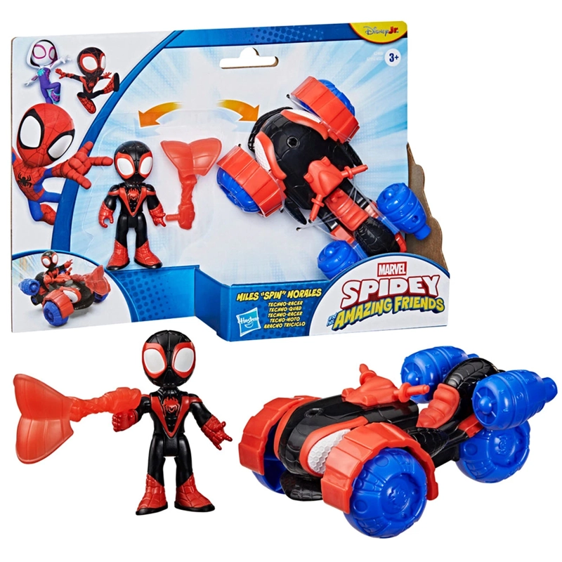FIGURA DE ACCIÓN SPIDEY & HIS AMAZING FRIENDS 7.6 CM CON VEHÍCULO - 3