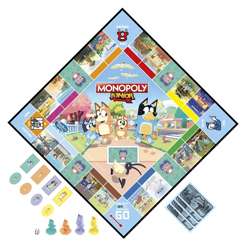 JUEGO DE MESA INFANTIL HASBRO GAMMING MONOPOLY JUNIOR BLUEY EDITION - 4