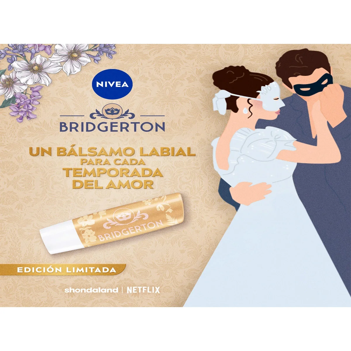 BÁLSAMO LABIAL NIVEA VANILLA BISCUIT EDICIÓN LIMITADA BRIDGERTON 4,8GR - 4