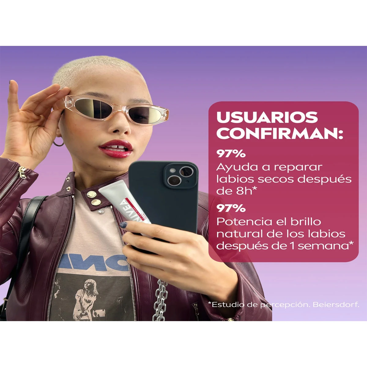 BÁLSAMO LABIAL NIVEA LIP GLOW BERRY CON ÁCIDO HIALURÓNICO 10ML - 5