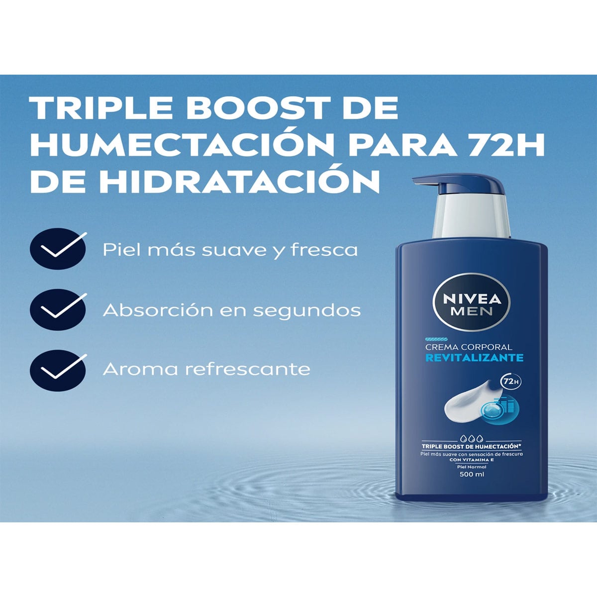 CREMA CORPORAL NIVEA MEN REVITALIZANTE 3EN1 PIEL NORMAL 500ML - 2
