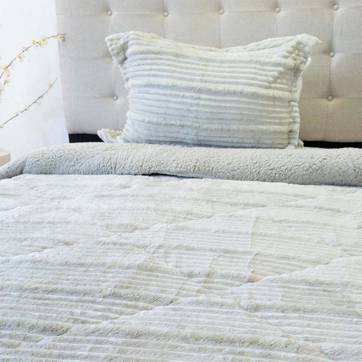 CUBRECAMA DORAL COTELONI SHERPA 1.5 PLAZAS BEIGE - 2