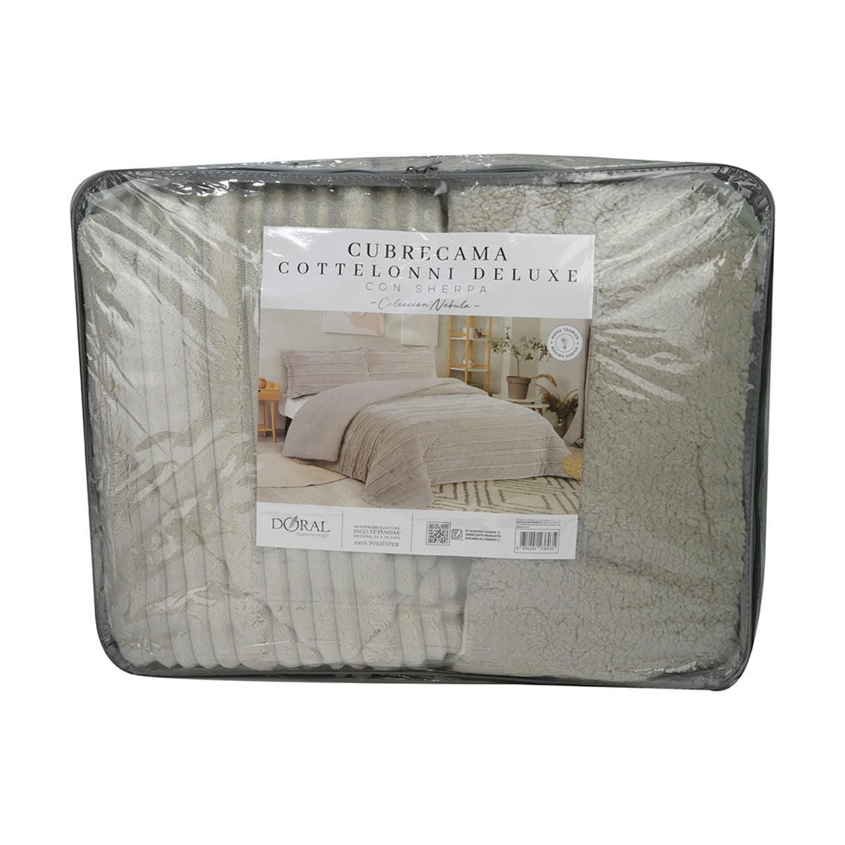 CUBRECAMA DORAL COTELONI SHERPA 1.5 PLAZAS BEIGE - 4