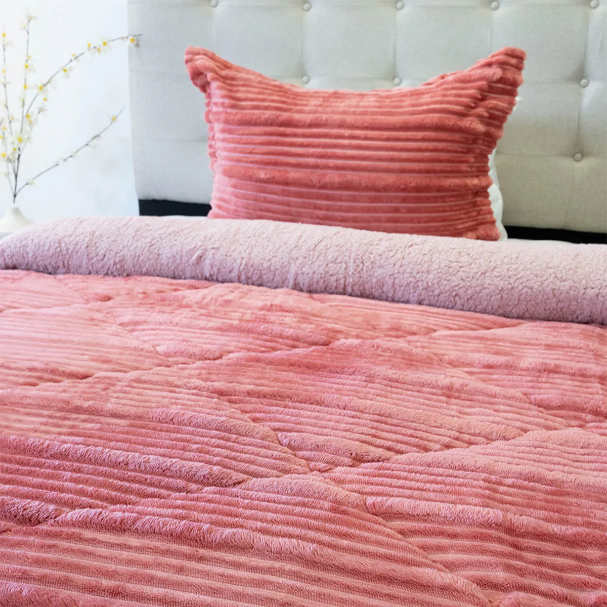 CUBRECAMA DORAL COTELONI SHERPA 1.5 PLAZAS CORAL  - 2