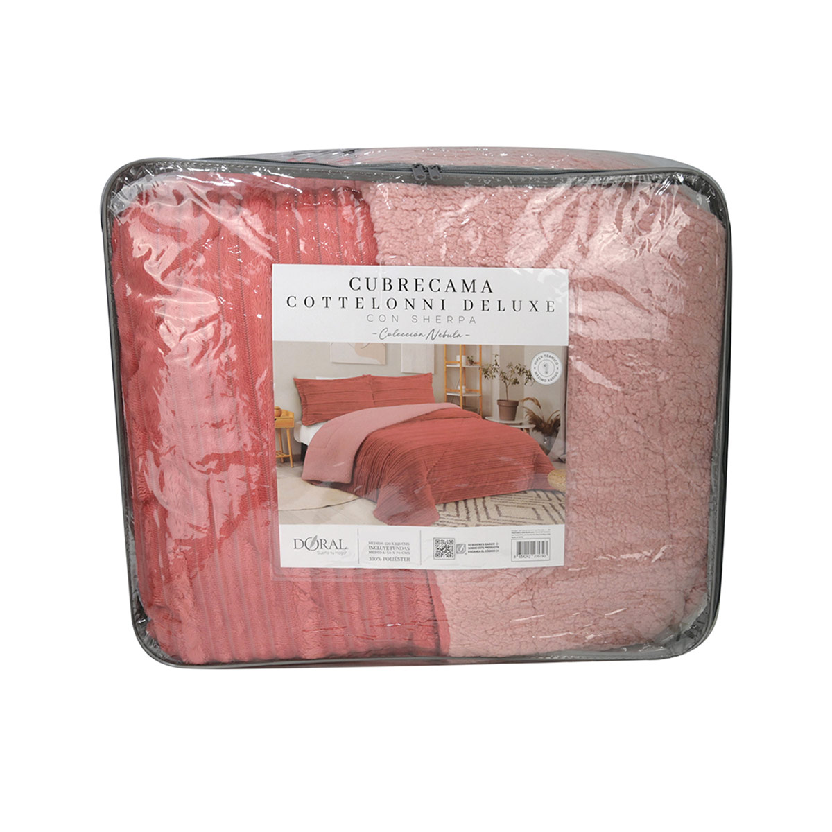 CUBRECAMA DORAL COTELONI SHERPA 1.5 PLAZAS CORAL  - 4