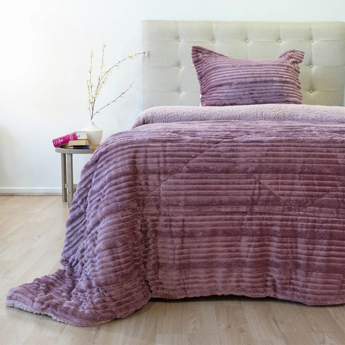 CUBRECAMA DORAL COTELONI SHERPA 1.5 PLAZAS ROSA - 1