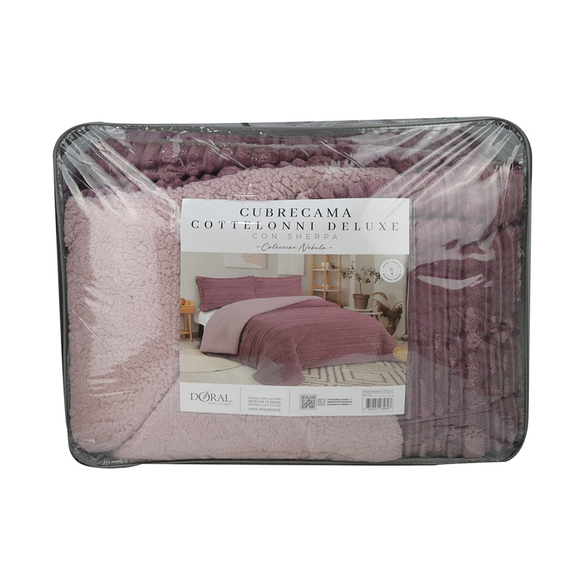 CUBRECAMA DORAL COTELONI SHERPA 1.5 PLAZAS ROSA - 4
