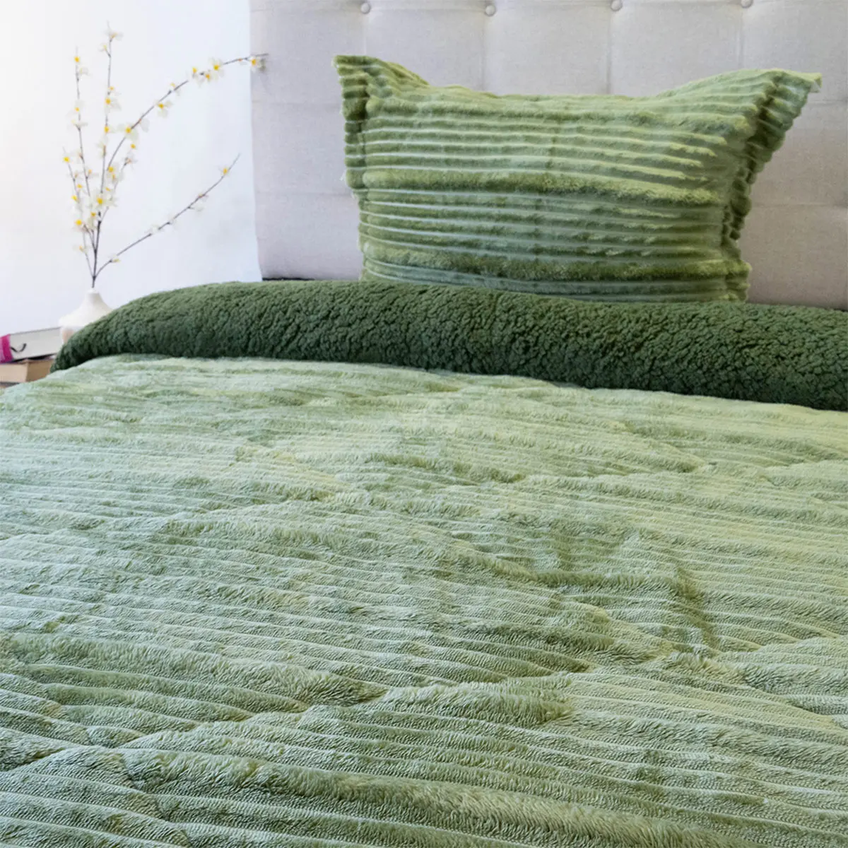 CUBRECAMA DORAL COTELONI SHERPA 1.5 PLAZAS VERDE - 2