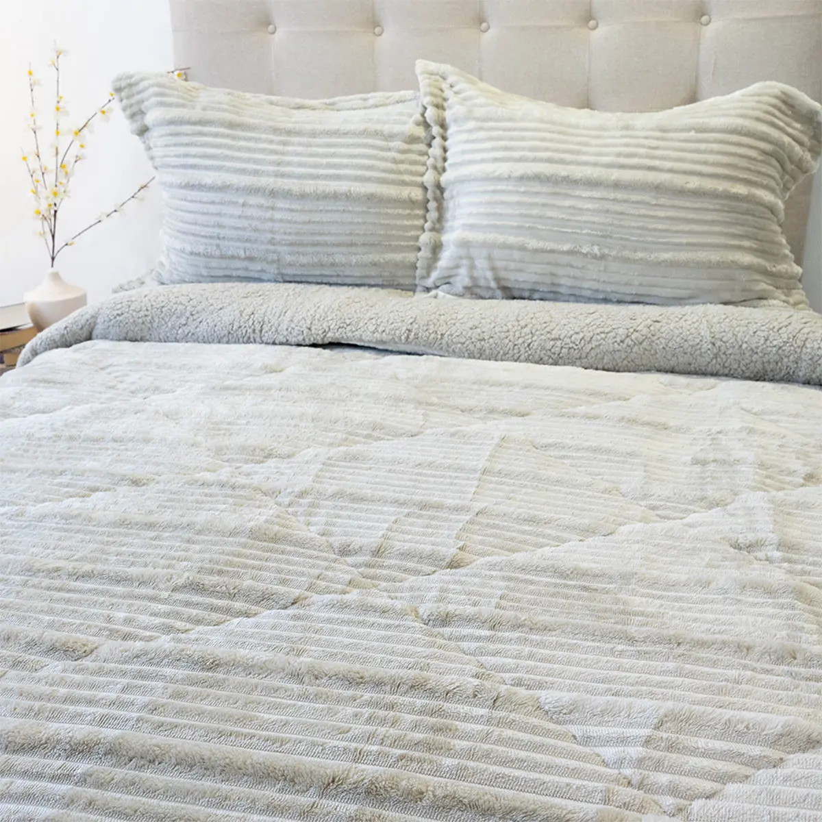 CUBRECAMA DORAL COTELONI SHERPA 2 PLAZAS BEIGE - 2