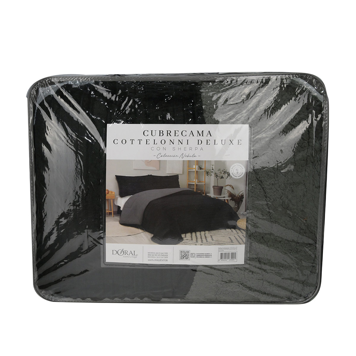 CUBRECAMA DORAL COTELONI SHERPA 2 PLAZAS NEGRO - 4