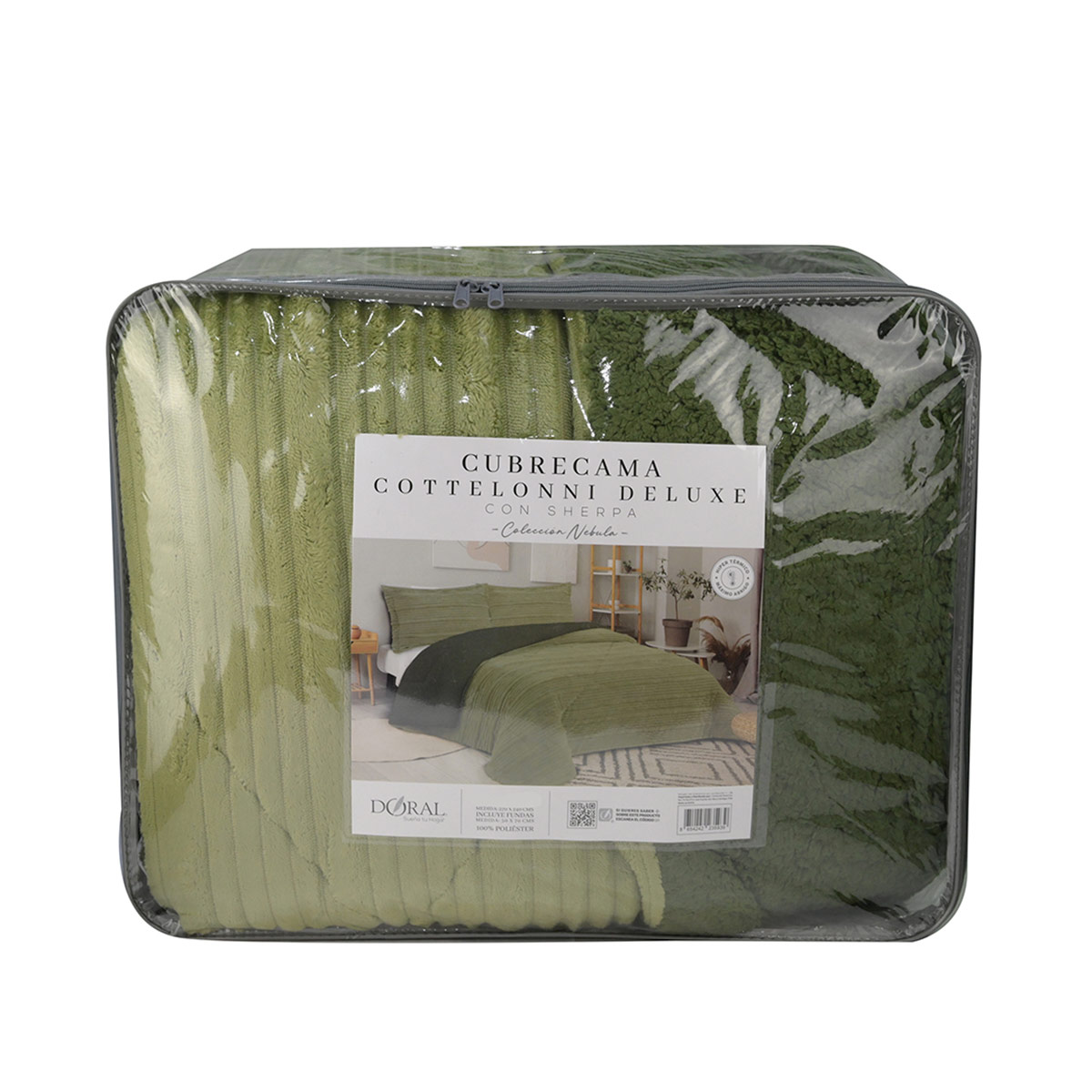 CUBRECAMA DORAL COTELONI SHERPA 2 PLAZAS VERDE - 4