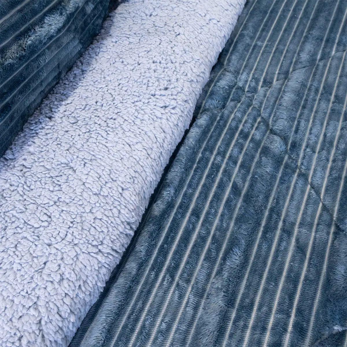 CUBRECAMA DORAL COTELONI SHERPA KING AZUL - 3